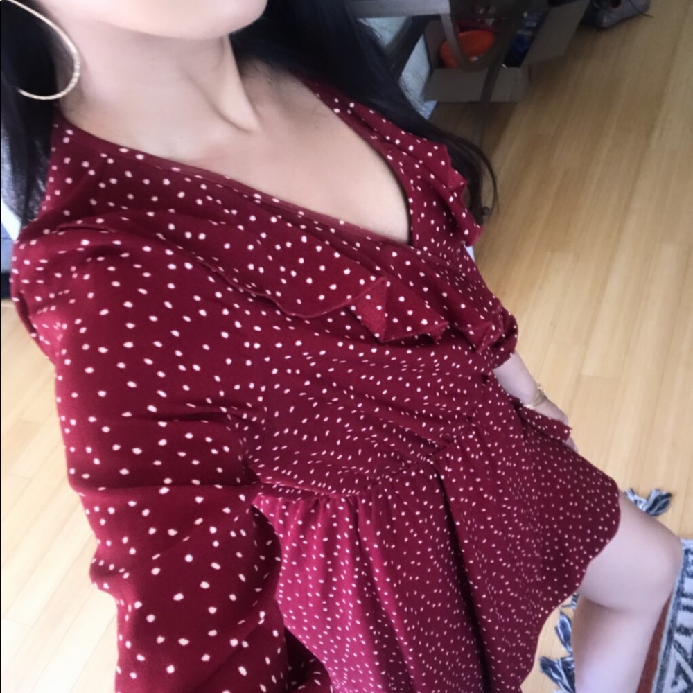Red polka dot dress